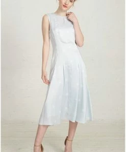 Molly Moorkamp CLOTHING Jori Dress, Racing Dot, Light Sky Blue-White