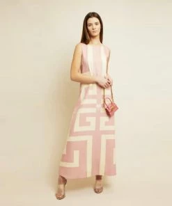 MME.Mink MME. Garden Dress' In Greek Key Rose Pink Mme. Mink 7 MME.Mink MME. Garden Dress' In Greek Key Rose Pink Mme. Mink