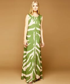 MME.Mink MME. 'ZEBRA' Garden Dress - ENVY GREEN