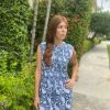 The Kemble Shop WHAT'S HOT Paisley Palm Navy Phoebe Dress