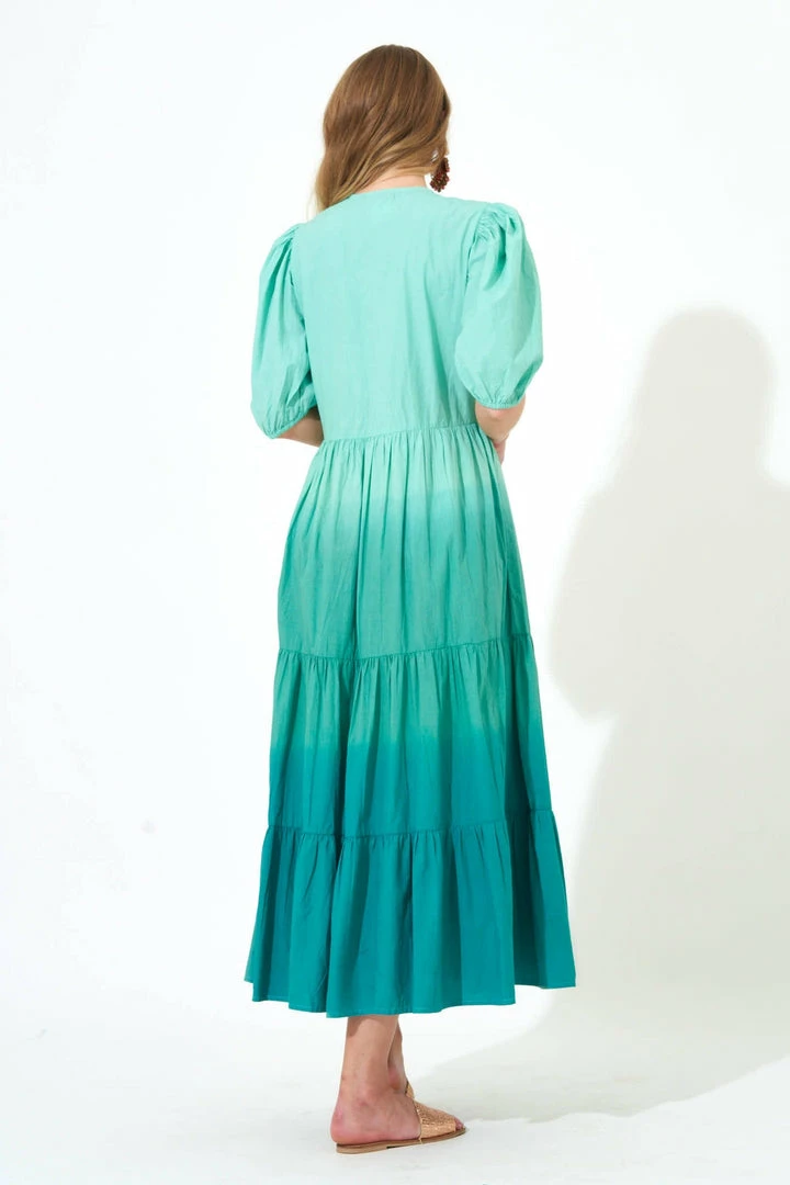 OLIPHANT Puff V-Neck Maxi- Ombre Green 6 OLIPHANT Puff V-Neck Maxi- Ombre Green