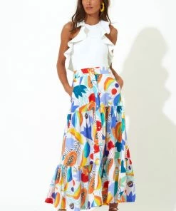 OLIPHANT Button Front Skirt- Papaya Yellow 7 OLIPHANT Button Front Skirt- Papaya Yellow