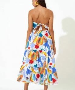 OLIPHANT Tie Back Tiered Maxi- Papaya Yellow 6 OLIPHANT Tie Back Tiered Maxi- Papaya Yellow
