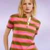 Cynthia Rowley Stripe Polo Tee WHAT'S HOT