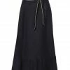 RosewaterHouse Noor Belted Midi Skirt - Black