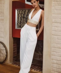 RosewaterHouse Pillar Pant - Ivory Bottoms
