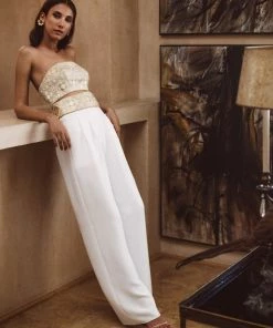 RosewaterHouse Pillar Pant - Ivory Bottoms