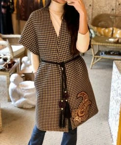 RosewaterHouse Zarin Wrap Coat - Houndstooth Jackets + Outerwear 7 RosewaterHouse Zarin Wrap Coat - Houndstooth Jackets + Outerwear