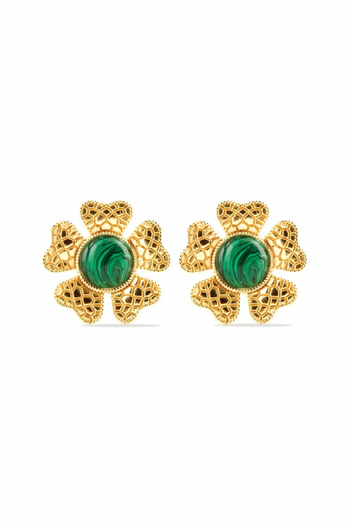 RosewaterHouse ACCESSORIES Sogol Earrings - Malachite 3 RosewaterHouse ACCESSORIES Sogol Earrings - Malachite