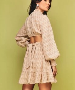 Cristina Sabatini WHAT'S HOT Sunset Orange/ Ariana Long Sleeve Mini Dress