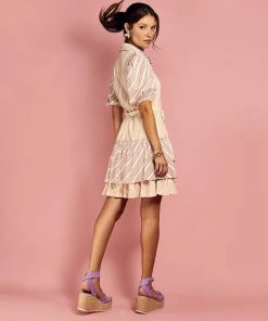 Cristina Sabatini Rust/ Ava Puff Sleeve Mini Dress