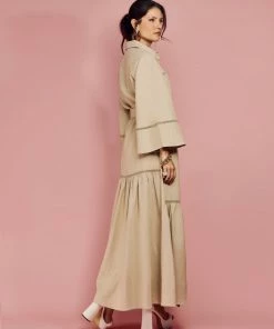 Cristina Sabatini Island White/ Agnes Bell Sleeve Maxi Dress WHAT'S HOT