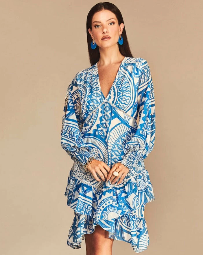 Cristina Sabatini WHAT'S HOT Ocean/ Kylie Long Sleeve Mini Dress 3 Cristina Sabatini WHAT'S HOT Ocean/ Kylie Long Sleeve Mini Dress