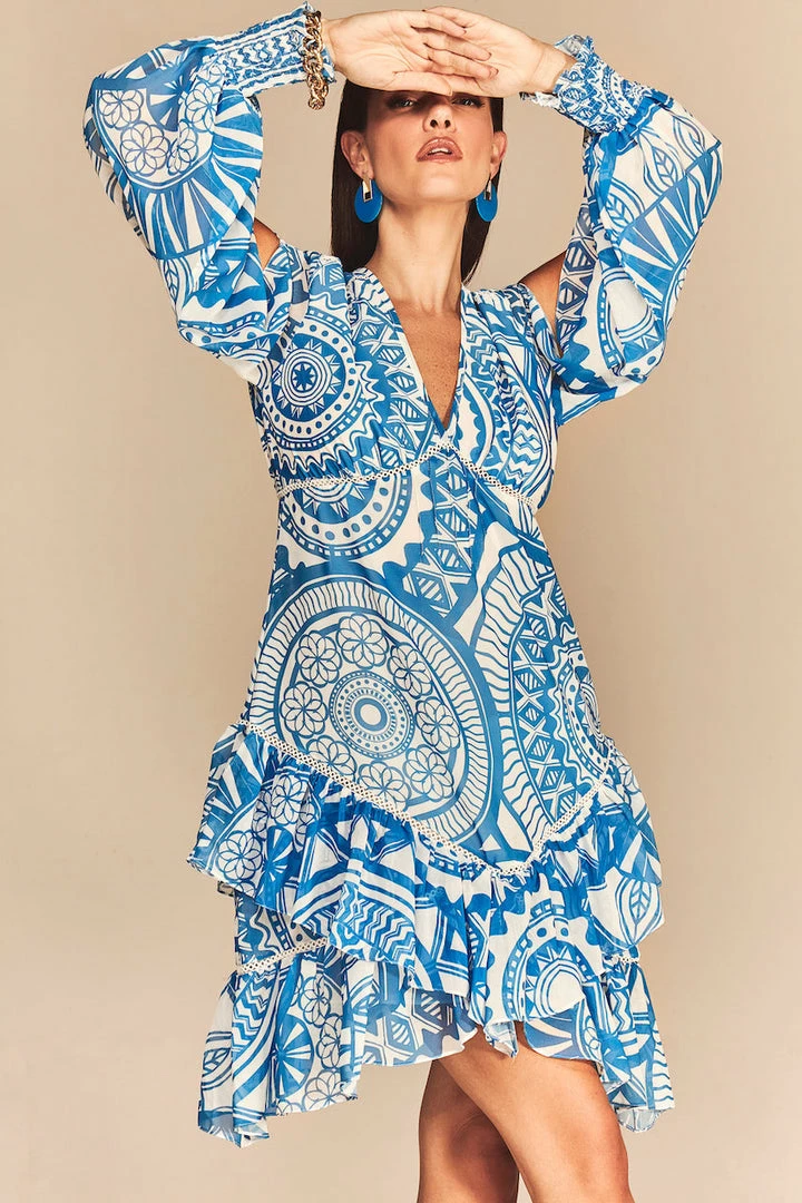 Cristina Sabatini WHAT'S HOT Ocean/ Kylie Long Sleeve Mini Dress 5 Cristina Sabatini WHAT'S HOT Ocean/ Kylie Long Sleeve Mini Dress