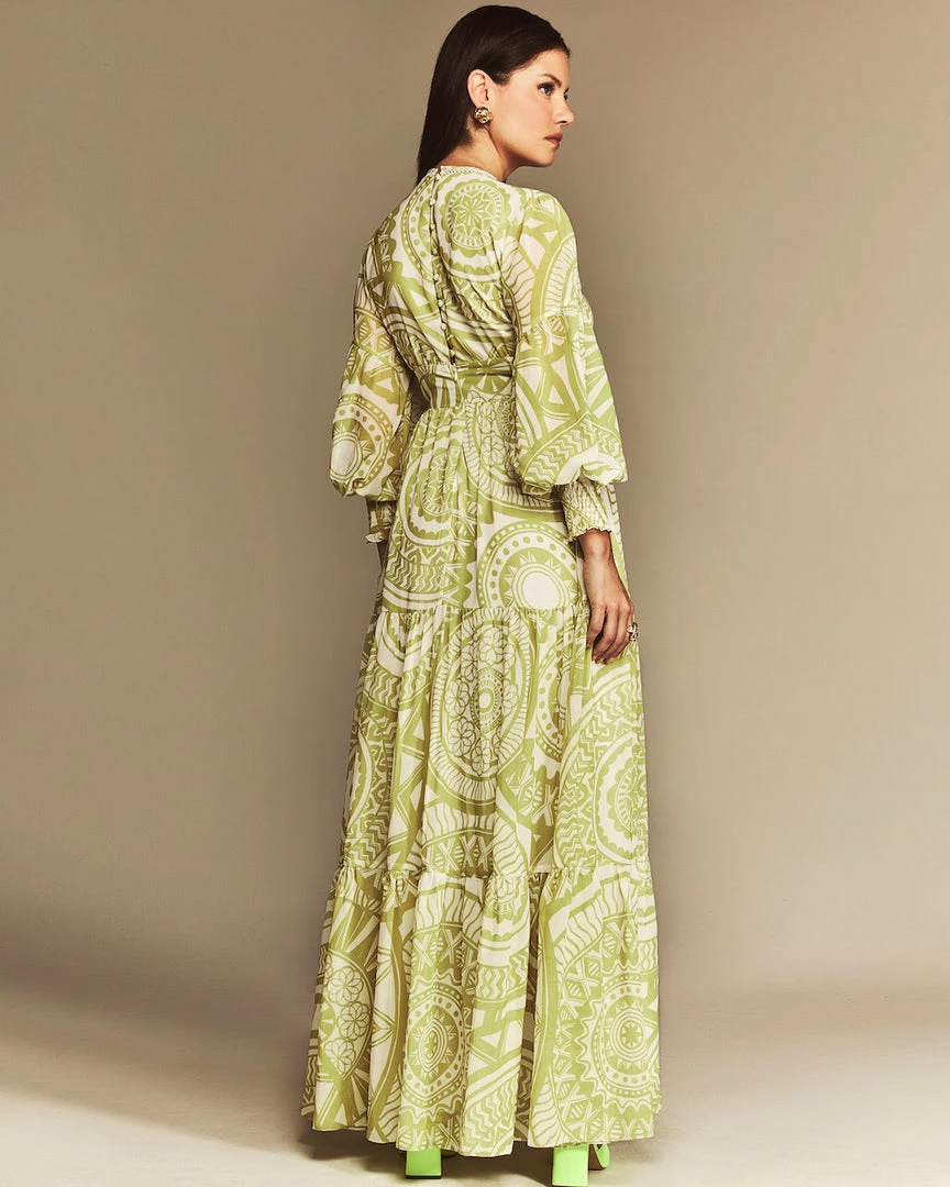 Cristina Sabatini Lime/ Faith Long Sleeve Maxi Dress 5 Cristina Sabatini Lime/ Faith Long Sleeve Maxi Dress