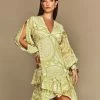 Cristina Sabatini Lime/ Kylie Long Sleeve Mini Dress 2 Cristina Sabatini Lime/ Kylie Long Sleeve Mini Dress