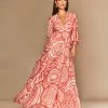Cristina Sabatini Coral/ Faith Long Sleeve Maxi Dress
