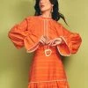 Cristina Sabatini Sunset Orange/ Nova Puff Sleeve Mini Dress WHAT'S HOT