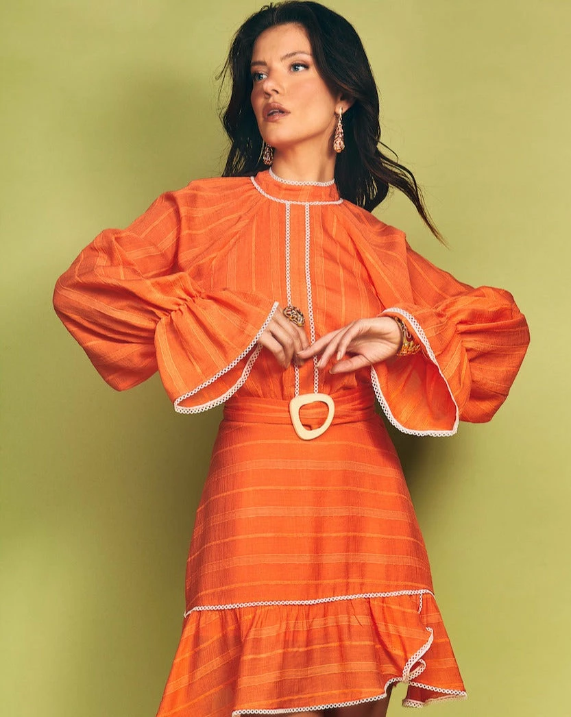 Cristina Sabatini Sunset Orange/ Nova Puff Sleeve Mini Dress WHAT'S HOT 3 Cristina Sabatini Sunset Orange/ Nova Puff Sleeve Mini Dress WHAT'S HOT