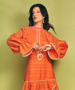 Cristina Sabatini WHAT'S HOT Ocean/ Nova Puff Sleeve Mini Dress