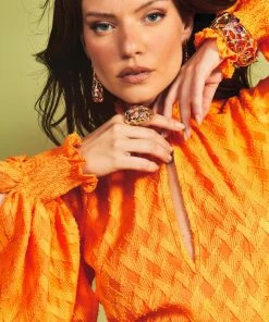 Cristina Sabatini Sand/ Ariana Long Sleeve Mini Dress WHAT'S HOT