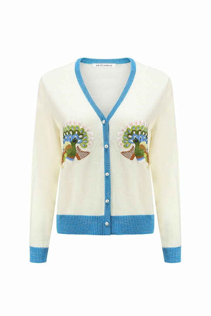 SKYLENCE Qiaochu Embroidered Cardigan Blue 3 SKYLENCE Qiaochu Embroidered Cardigan Blue