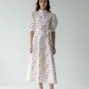 Sruti Dalmia Chloe Dress-White-Pink, Yellow Flowers CLOTHING