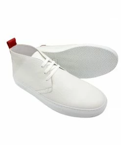 Del Toro Men's White Leather Chukka Sneaker WHAT'S HOT